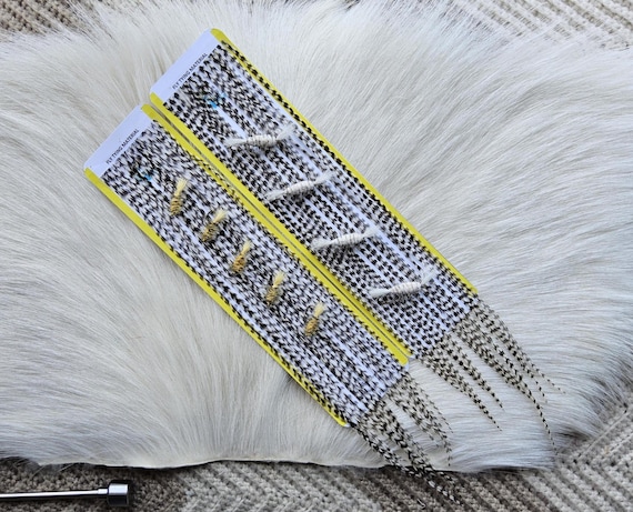 Fly Tying Feather...  Long Whiting Saddle Hackle (Feather) Color, Grizzly Natural .