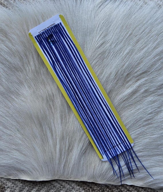 Fly Tying Feather...  Long Whiting Saddle Hackle (Feather) Color, Blue.