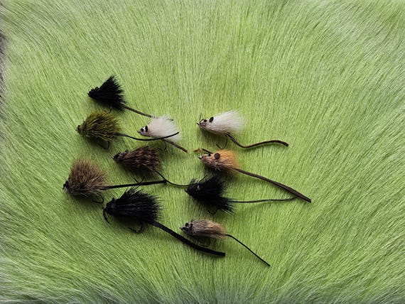 Fly Fishing Flies..  SLS; Mouse Serie Combo.. (10) Flies. Combo #111. Color,