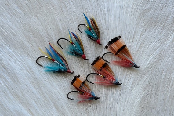 Fly Fishing Flies..  SLS; Fully Dress Salmon Flies Combo.. (6) Flies. Combo #107.