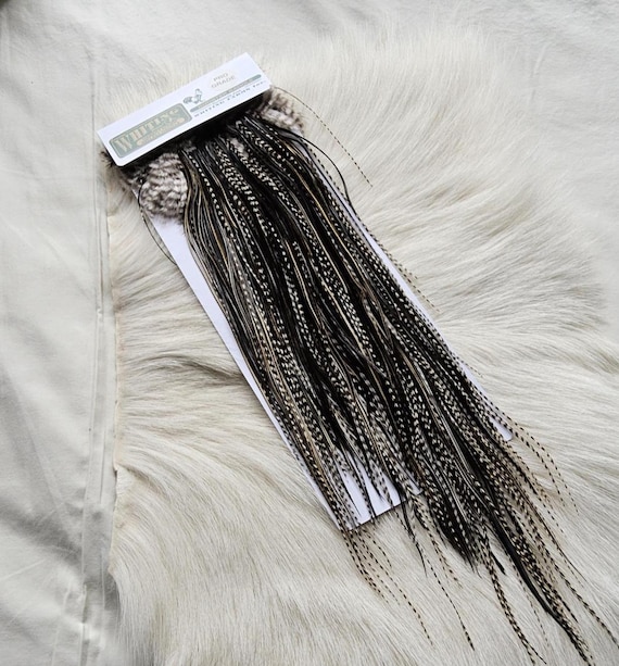 Whiting Saddle Hackle.  Dry Fly Rooster Full Saddle,, Color, Grizzly Variant..   Free Shipping. From Canada