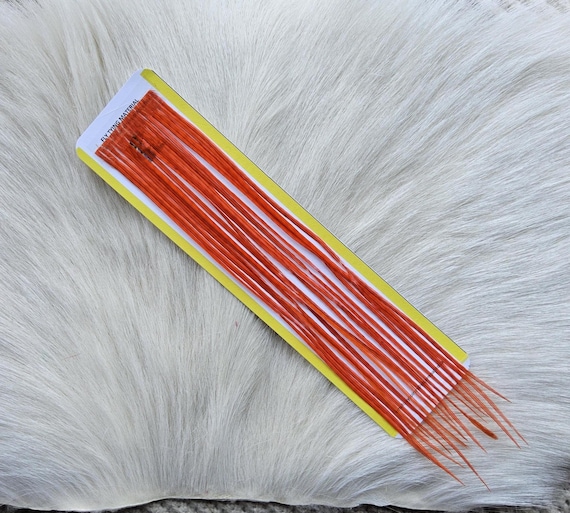 Fly Tying Feather...  Long Whiting Saddle Hackle (Feather) Color, Orange.