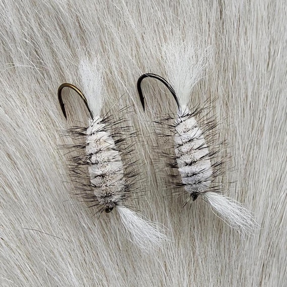 Salmon Flies.. (2) Beautiful Deer Hair Bomber.. In our plastic Fly Box.. Made In Canada and Ship From Canada.