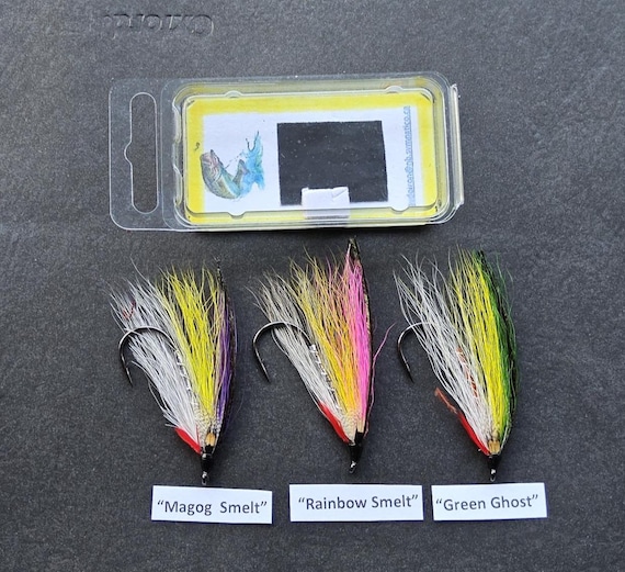 Salmon Flies..  Sports Fishing Flies..  Doiron's Hand Tied Salmon Flies Combo..  Flies, Size #2.  Partridge Hook.  J.C. Eyes.