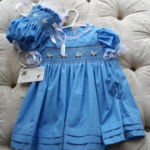 Baby Girl Hand Smocked Dress with French Lace