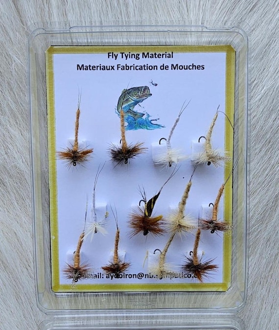 Trout Flies.  Fly Fishing Flies.. (12) Hand Tied Trout Flies Combo, asst. size Dry Fly Hook..  Ship From Canada.