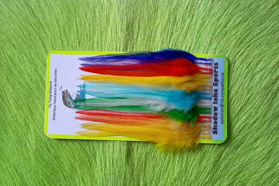 Fly Tying Feather...  Select Saddle Hackle (Feather)  (50) Per Pack...  Assorted Colors.