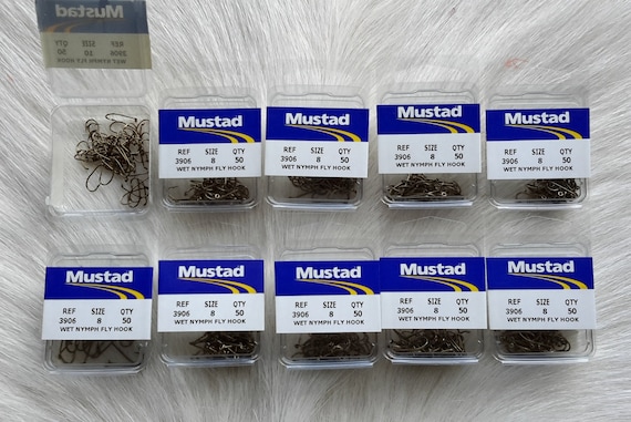 Fly Tying..  Fly Tying Hook ,, 3906,,,  Size #8- ,, Bronze Down-Eye  Made in Norway.. 50 per box..