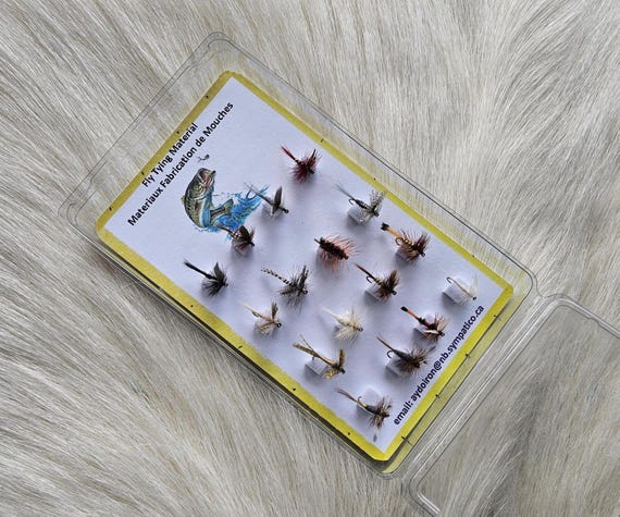 Trout Flies.  Fly Fishing Flies.. (16) Hand Tied Trout Flies Combo, Size On a #12 Dry Fly Hook..  Ship From Canada.