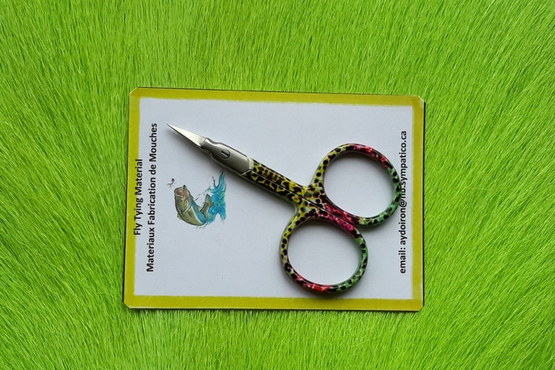 Leopard Scissors Fly Tying Scissors.. Rainbow Color Scissors.. Large Loop Scissors ...