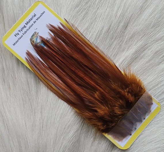 Saddle Hackle,, Fly Tying Hackle (Feather)..(50) Per Pack, (New) Selected Saddle Hackle Feather. Color, Coachman Brown,  Att. Canadians.