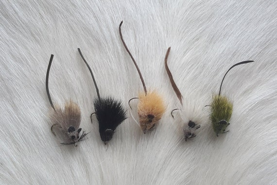 Fly Fishing Flies..  SLS; Baby Mouse Serie Combo.. (5) Flies. Combo #112. Color,