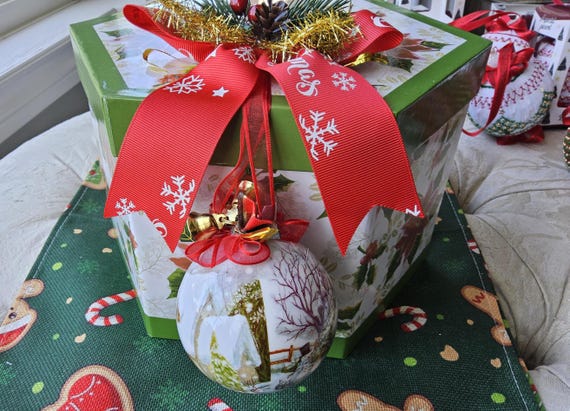 Christmas Balls Tree Ornament (Set Of Two). Ship From Canada. Made out of unbreakable Foam design. Set of these  crafted with House