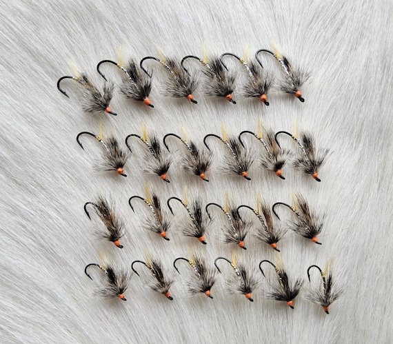 Fly Fishing Flies..  SLS; "Silver Rat",  Hair Wing Salmon Flies Combo.. (24) Flies. Combo #124. Big Saving , Also Free Shipping.