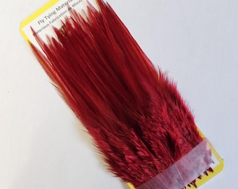 Saddle Hackle,, Fly Tying Hackle (Feather)... (50) Per Pack, ,  (New) Selected Saddle Hackle Feather. Color, Red,  Attention; Canadians.