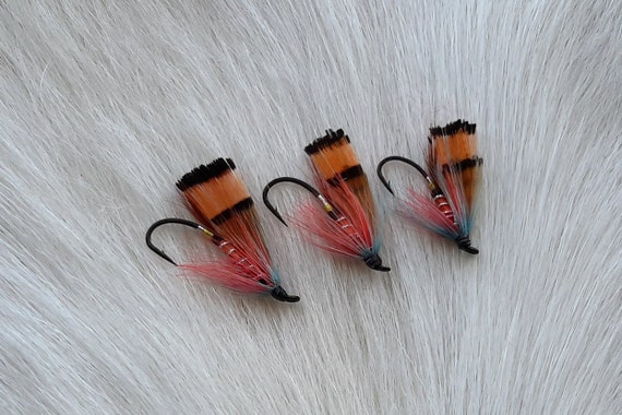 Fly Fishing Flies..  SLS; Fully Dress Salmon Flies Combo.. (3) Flies, Size ast.. Combo. Durham Ranger.