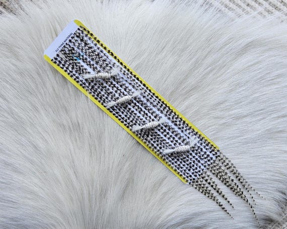 Fly Tying Feather...  Long Whiting Saddle Hackle (Feather) Color, Grizzly Natural .