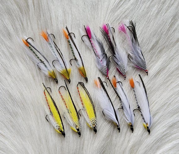 Salmon & Trout Streamer Fly Fishing Flies Combo. Comes with Trolling Hooks.  Most Popular ,  "".. (12) Size #4,  Ship From Canada