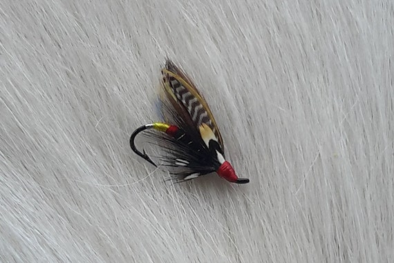 Fly Fishing Flies..  SLS; Fully Dress Salmon Flies .. (1) Flies, Size #6. JC Eyes.. Black Doctor.