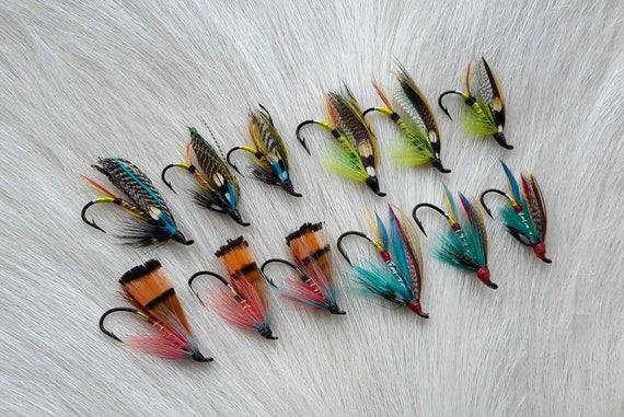 Fly Fishing Flies..  SLS; Fully Dress Salmon Flies Combo.. (12) Flies. Combo #75