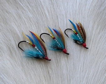 Fly Fishing Flies..  SLS; Fully Dress Salmon Flies Combo.. (3) Flies, Size ast.. Combo. Silver Doctor..