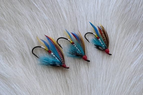 Fly Fishing Flies..  Doiron's Fully Dress Salmon Flies Combo.. (3) Flies, Size ast. 2-4-6 Combo. Silver Doctor..