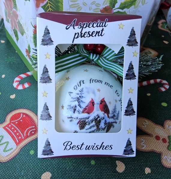 Christmas Balls Tree Ornament (Set Of Two). Ship From Canada. Made out of unbreakable Foam design. Set of these  crafted with   Cardinals.