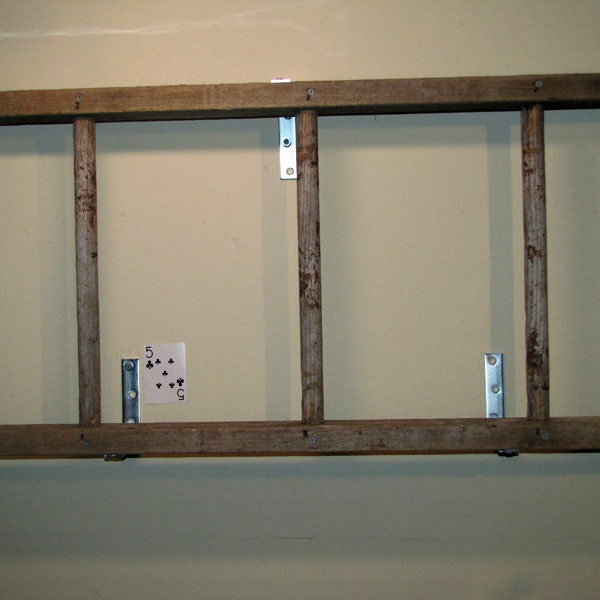 Rustic antique wooden bookshelf ladder