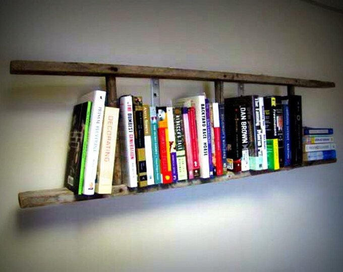 Vintage Wooden Ladder Bookshelf Small Etsy