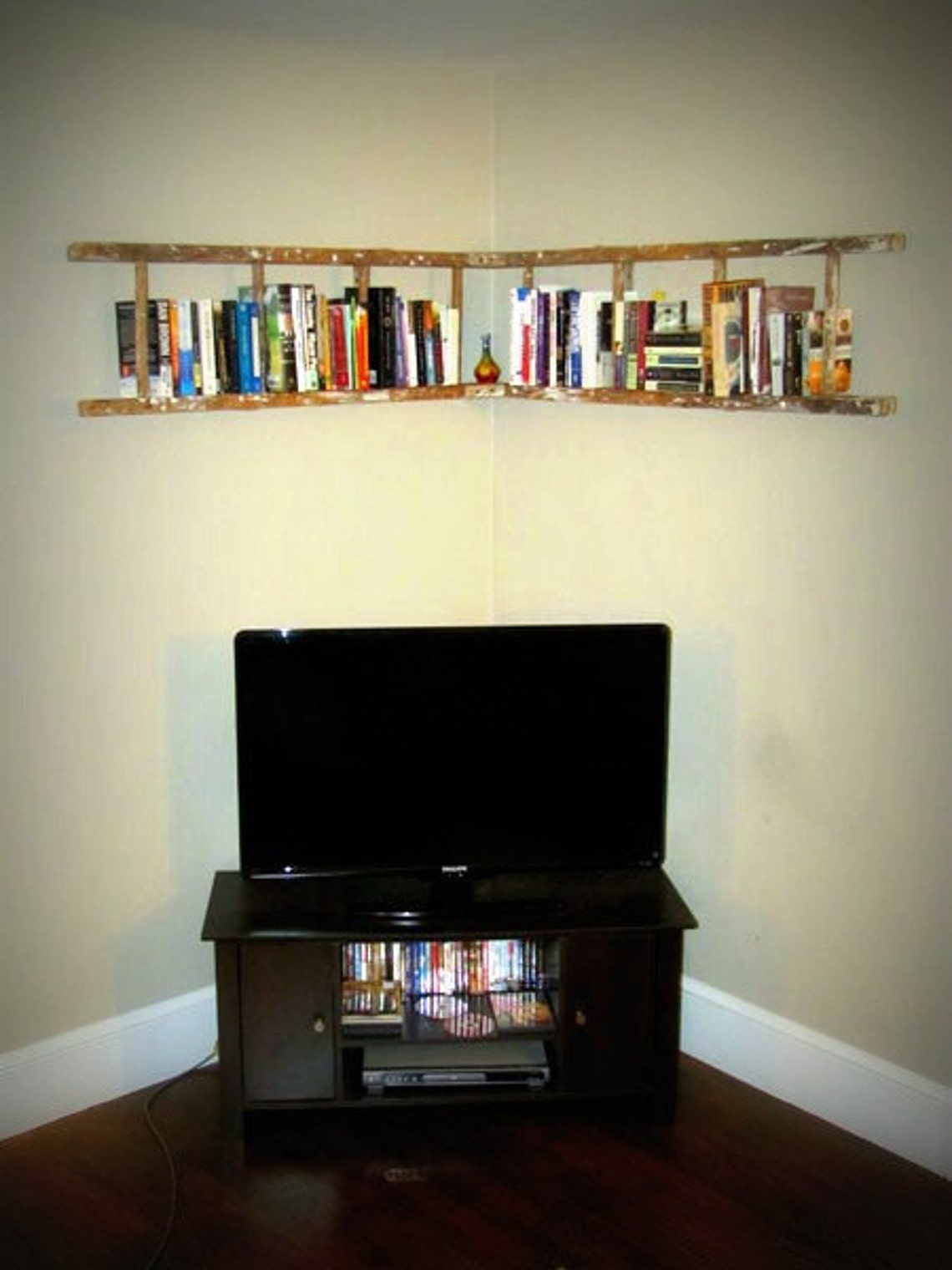 Antique Wooden Ladder Bookshelf Etsy