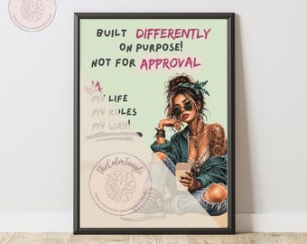 Lámina decorativa imprimible "Construido de forma diferente" / Póster con cita sobre la neurodivergencia / Descarga digital sobre la confianza