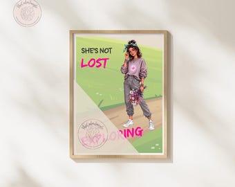No estoy perdido, estoy explorando. Lámina decorativa para pared / Póster con cita de aventura / Descarga digital inspiradora.