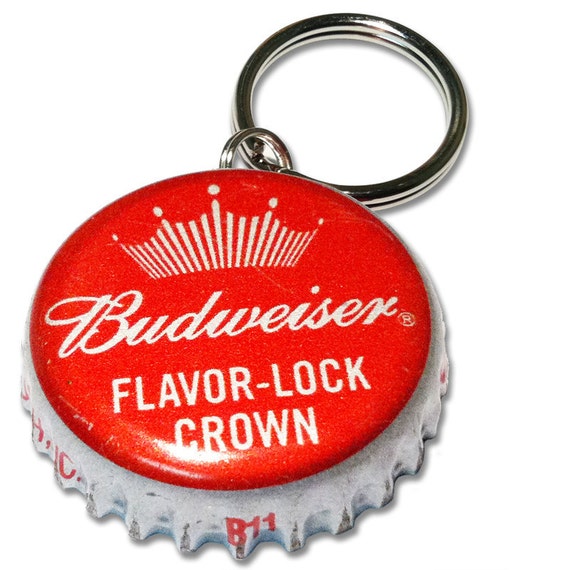 Budweiser Beer Bottle Cap Customizable ID Tag Etsy