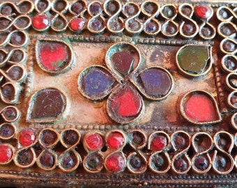 Pendentif Tribal Afghan Kuchi En Métal Argenté - Bijou Vintage Ancien (milieu 20ème)