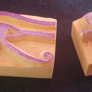 Egyptian Eye of Horus & Ankh  - by The Little Box of Magick - 2 hand carved wooden stamps w/ a witchy Egypt Egyptian Horus Magic Ankh Ritual