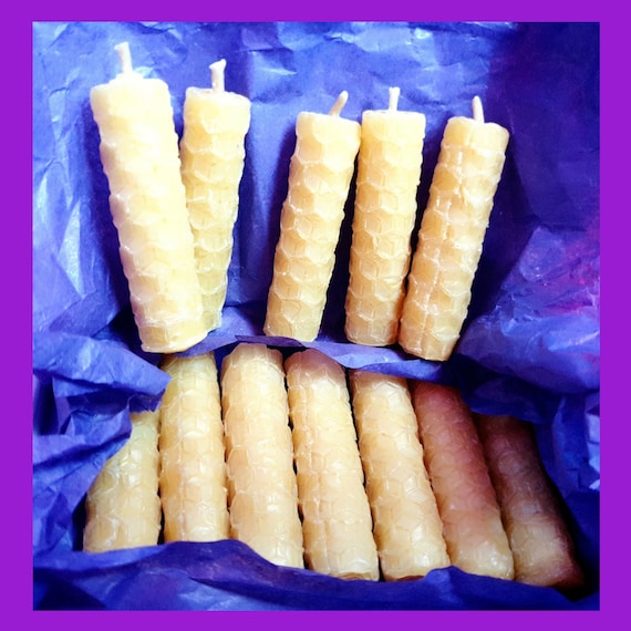 Hand Rolled Beeswax Spell Candles: Fairy Magic, Witchcraft (Set of 12)