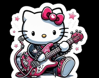 Hello Kitty Guitar Sticker