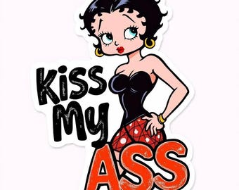 Kiss Betty Boop  Adult Sticker