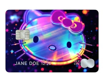 Blue Colorful Holographic Credit Card Skin