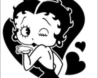 Betty Boop Kissing Sticker/Decal