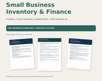 Small Business Inventory, Orders & Bookkeeping Master Bundle: 6 XLSX and DOCX Toolkits