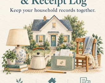 Home Inventory Spreadsheet | Household Items & Receipt Log | 300 Item Lines, 12 Rooms | XLSX + PDF