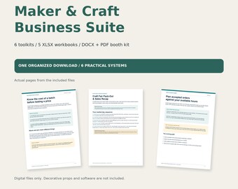 Handmade Maker & Craft Fair Complete Business Suite: 6 XLSX and DOCX Toolkits