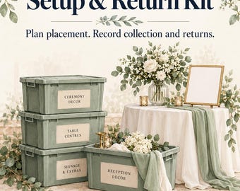 Wedding Decor Setup & Return Kit | Editable DOCX + Printable PDF | Photo Handoff Sheets | A4 + US Letter