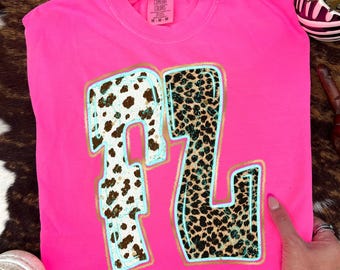 Estampado de leopardo y vaca occidental con lámina dorada brillante turquesa FL, solo PNG