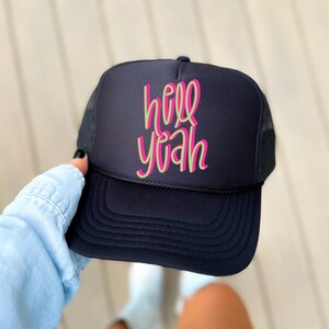 Hell Yeah 3D Sassy Script Bright Pink and Green, PNG Only