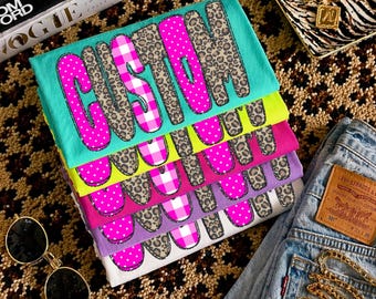 Leopardo con purpurina y estampado de cuadros vichy, PERSONALIZADO, SOLO PNG