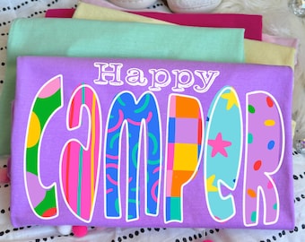 Doodle de color pop de campista feliz, SOLO PNG