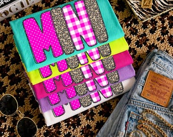 Mini Leopard Glitter, Gingham Dot en rosa brillante, PNG solamente