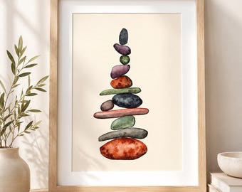 Stapelsteine Ebenezer Original Aquarell Druck